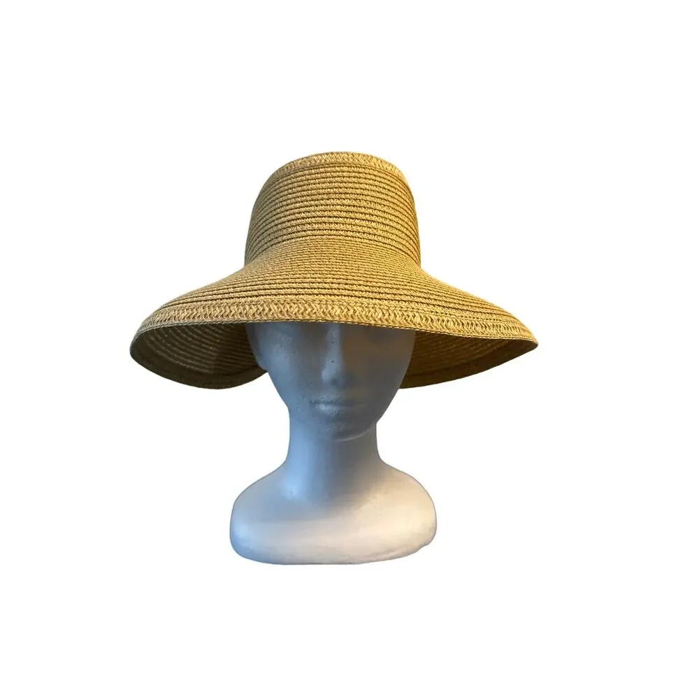 MarleyLilly‎ Open Top Tie Back Adjustable Woven Sun Hat NWT